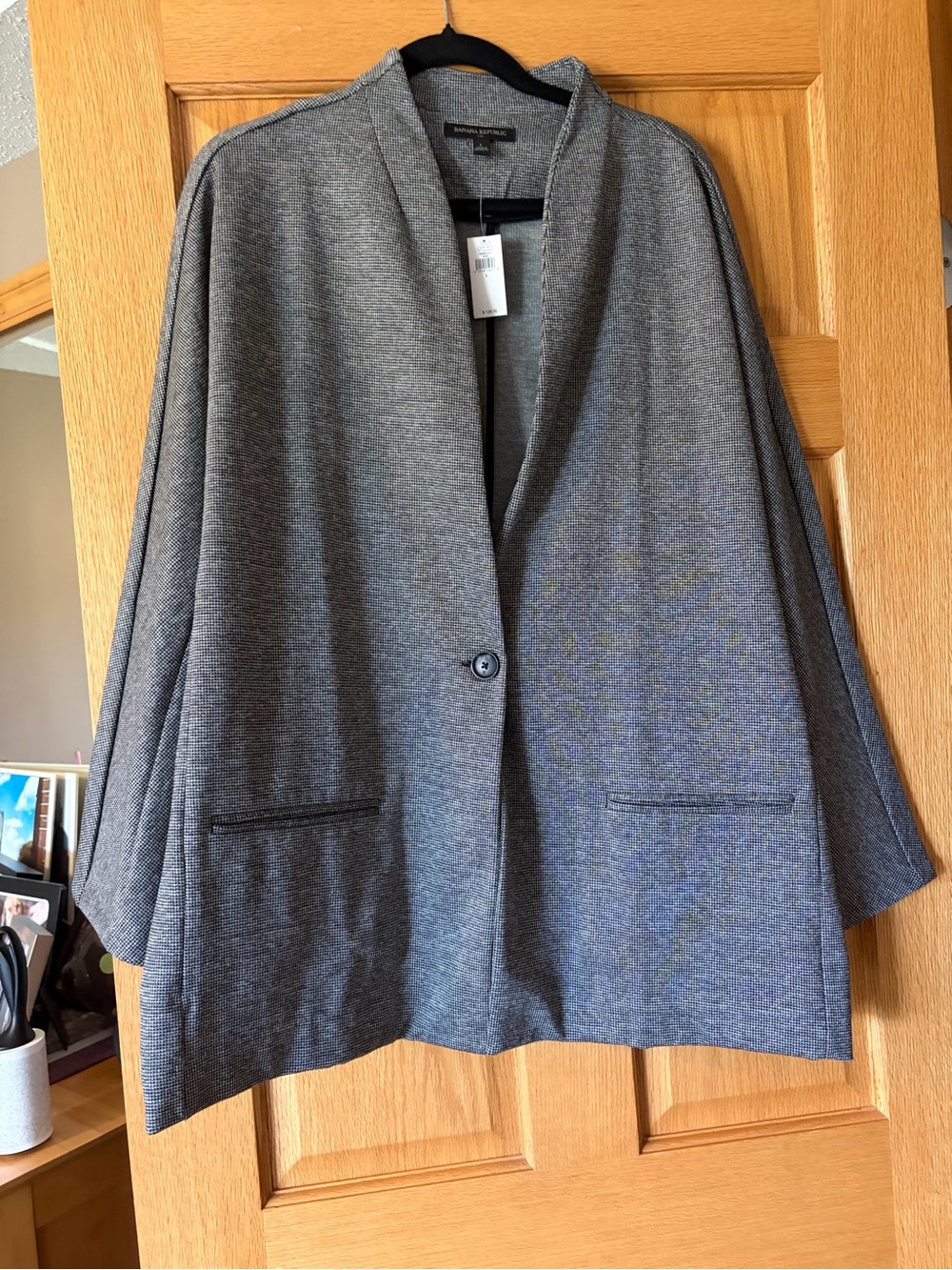 Banana Republic Weekend Traveler Gray Open Blazer Jacket